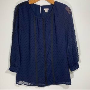 J.CREW Swiss chiffon dot blouse